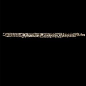 Weiss Signed Clear Rhinestone Bracelet Signed 7” Glam